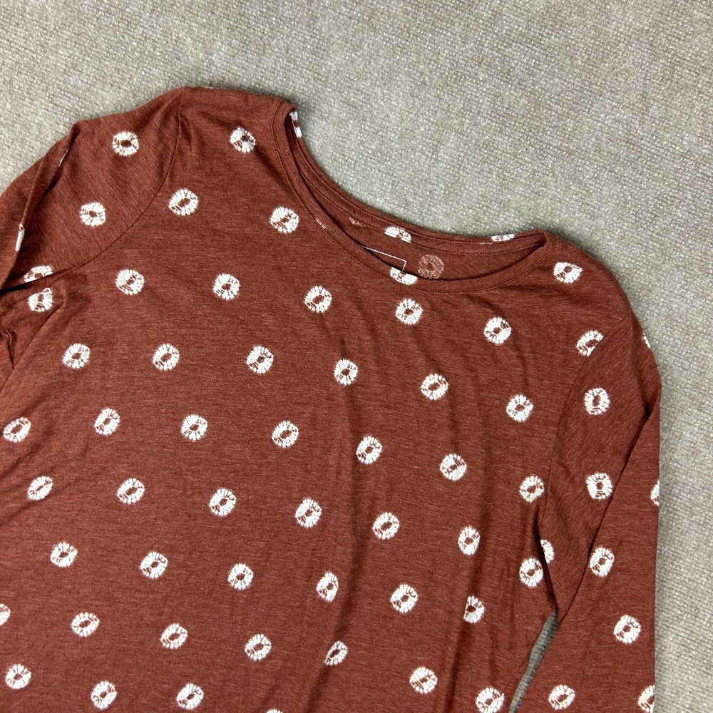 Sonoma Goods For Life The Everyday Tee Women 2XL Brown Donuts Cotton Long Sleeve
